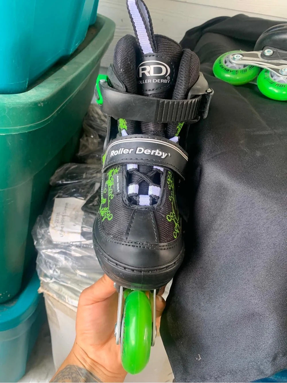 Kids Adjustable Inline Roller Skates - Green